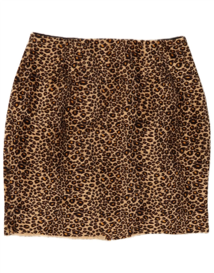 Gonna a tubino da donna Zara W32 grande in poliestere con stampa animalier marrone