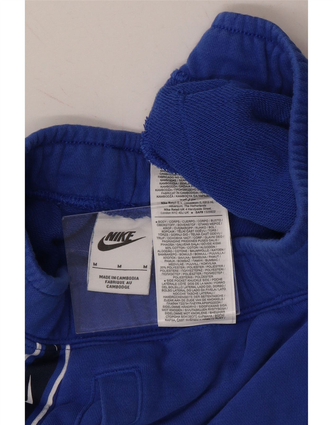 NIKE Mens Graphic Sport Shorts Medium  Blue Cotton Vintage Nike and Second-Hand Nike from Messina Hembry 