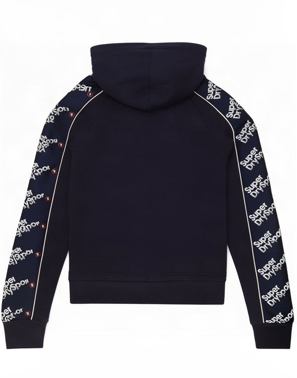 Felpa con cappuccio da donna con grafica corta Superdry UK 10 Small in cotone blu navy