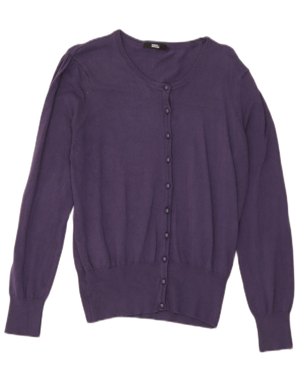 Maglione cardigan da donna Marks & Spencer UK 16 grande viscosa viola