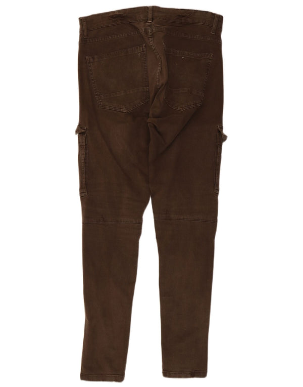 Pantaloni cargo slim da uomo Zara EU 44 Large W34 L29 Cachi