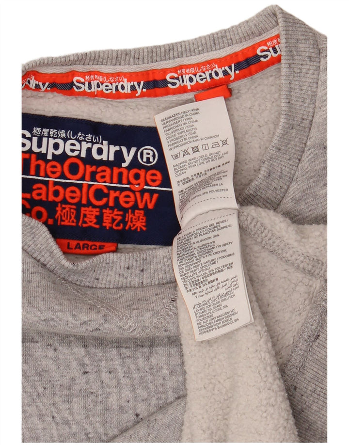 Felpa da donna SUPERDRY UK 16 Grande cotone chiazzato grigio