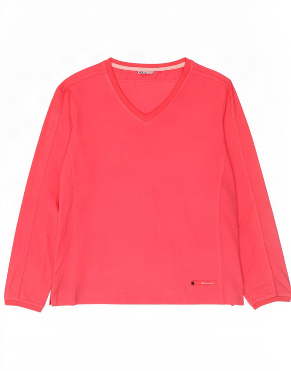 Champion Maglia a maniche lunghe da donna UK 16 Large Rosa Cotone