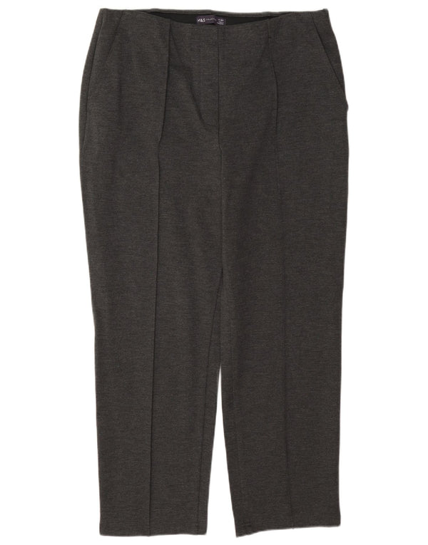 Pantaloni casual dritti da donna Marks & Spencer UK 14 Large W34 L27 Grigio