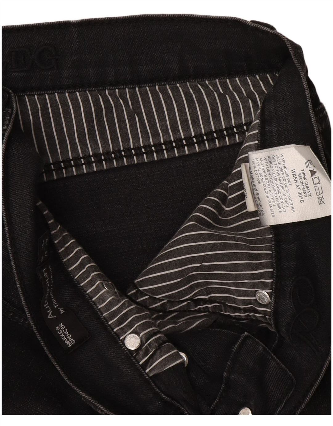 Jeans dritti autografi da uomo Marks & Spencer W34 L29 cotone nero