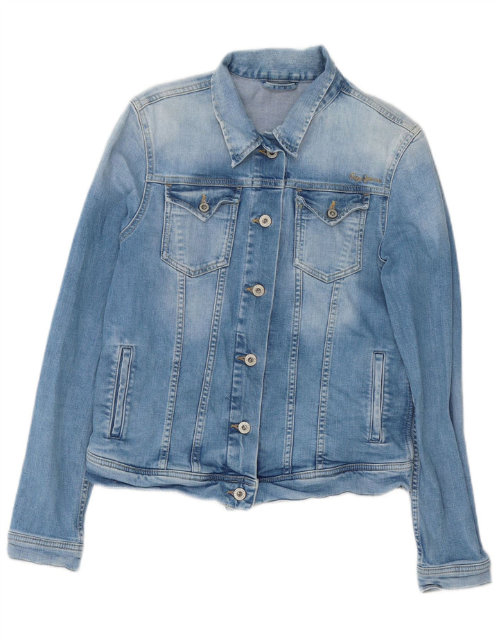 Giacca di jeans da donna PEPE Jeans UK 14 grande cotone blu