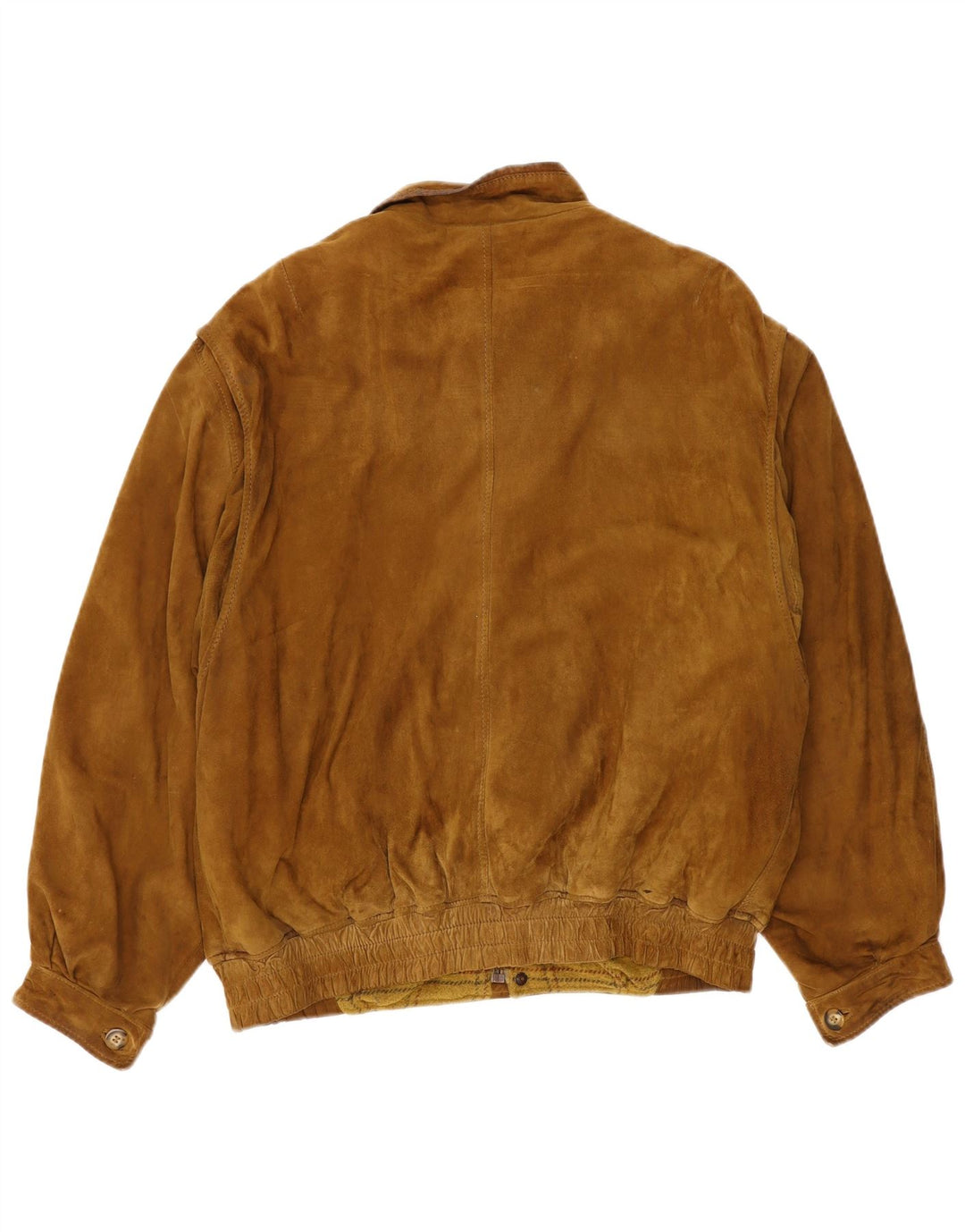 Giubbotto bomber vintage in pelle scamosciata da uomo IT 52 XL Beige
