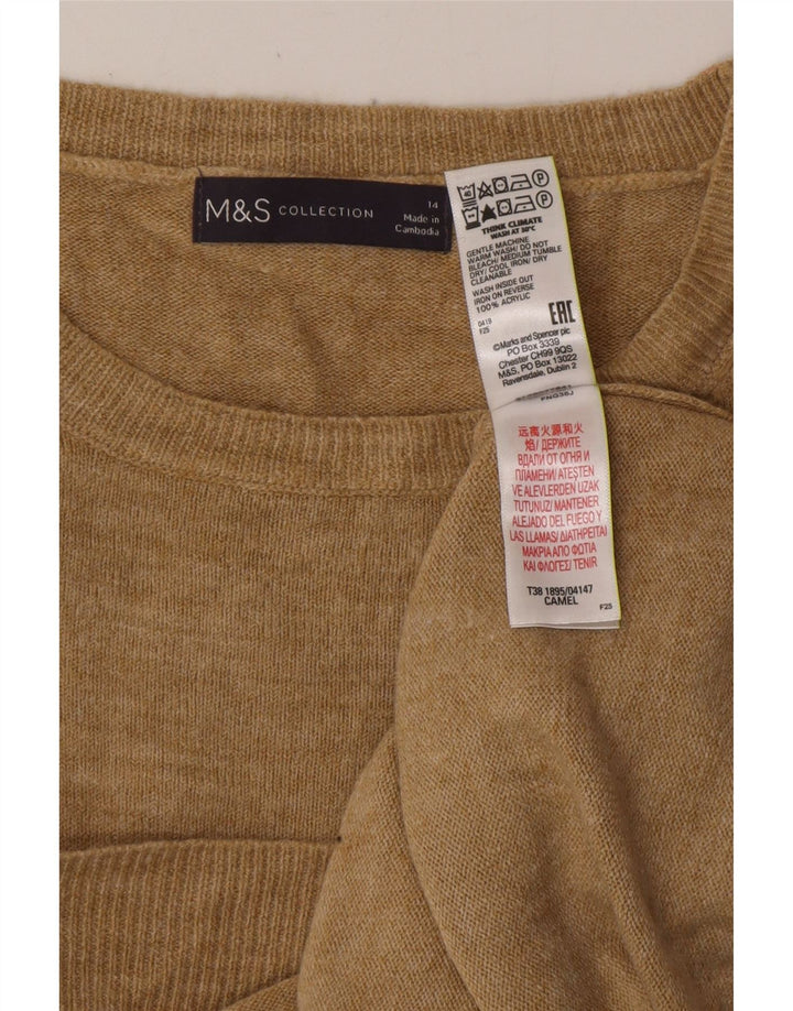 MARKS & SPENCER Maglione da donna UK 14 Acrilico beige medio