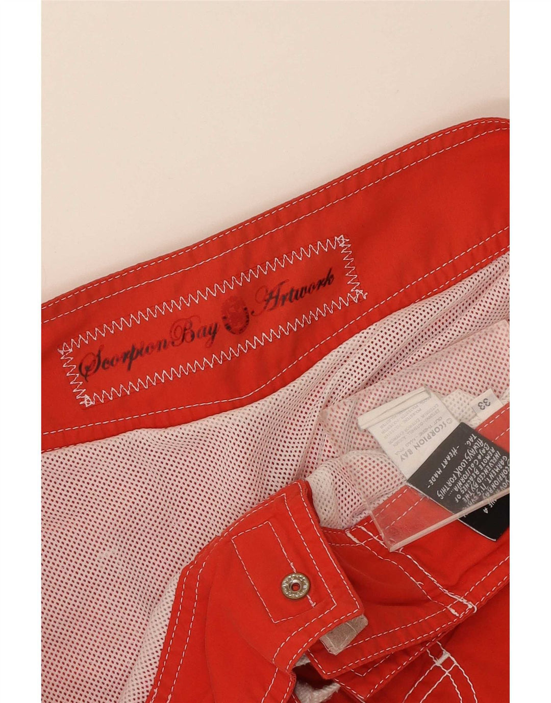 Pantaloncini da bagno grafici da uomo Scorpion Bay grandi in poliestere rosso