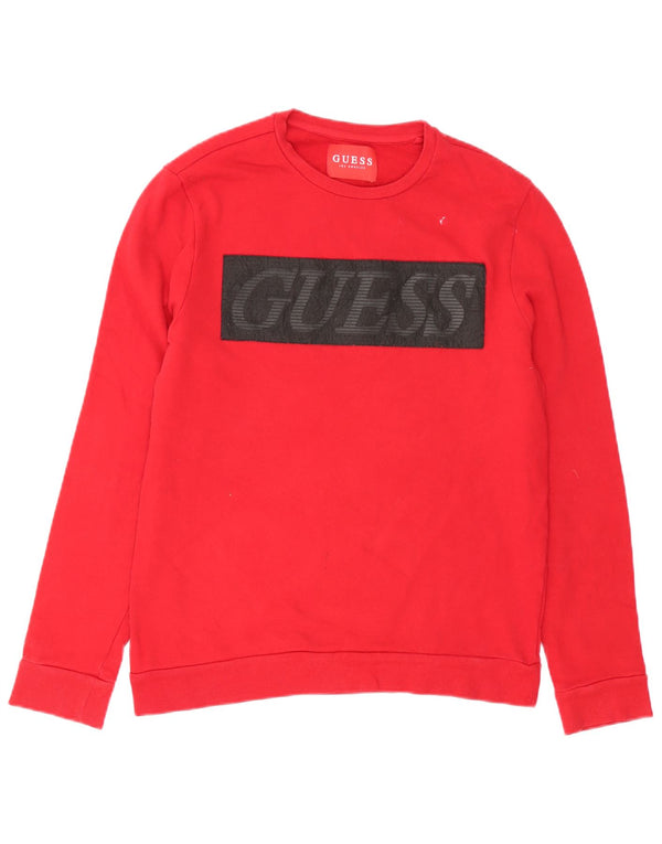 Guess Felpa grafica da uomo Maglione rosso medio in cotone
