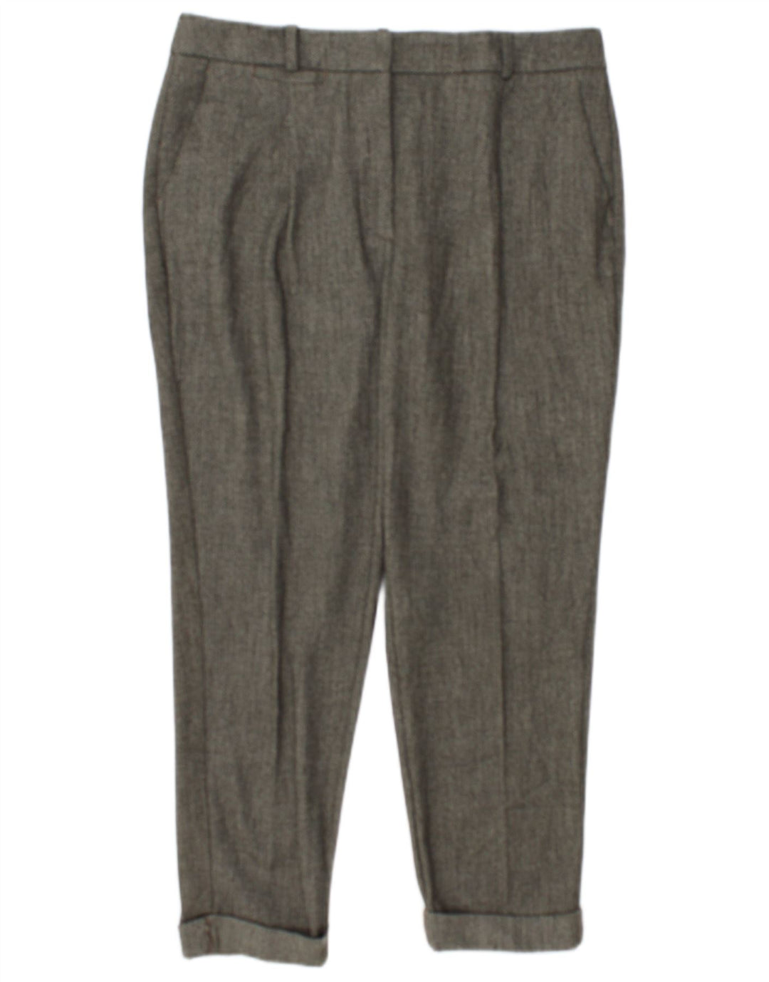 Pantaloni da abito corto da donna Zara medi W28 L24 poliestere kaki