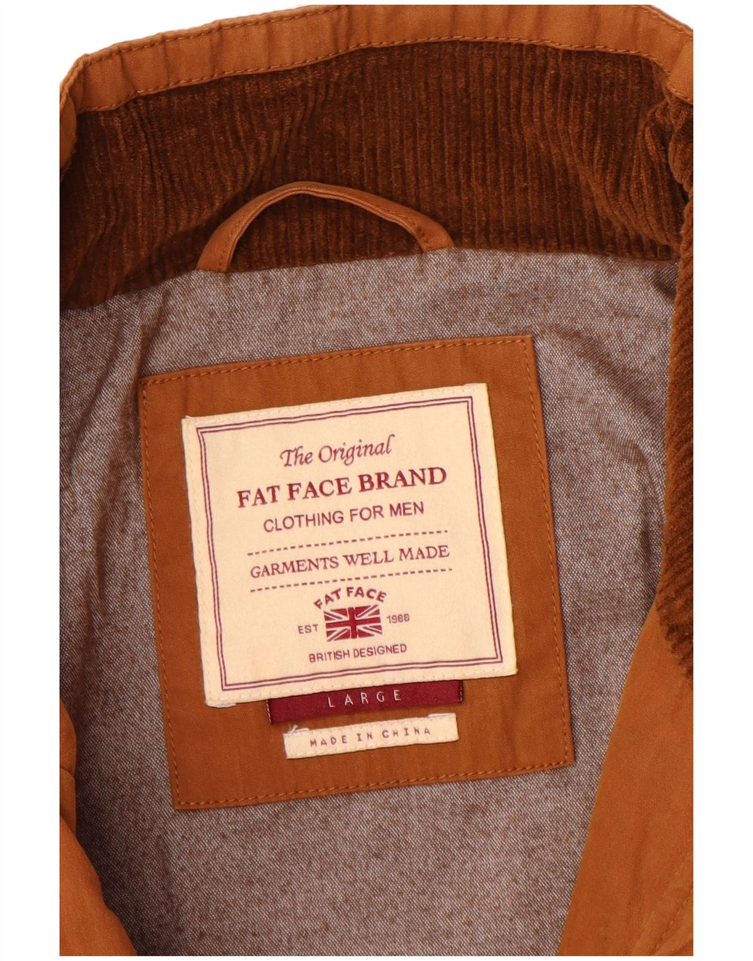 Giubbotto bomber da uomo FAT FACE UK 40 grande cotone marrone