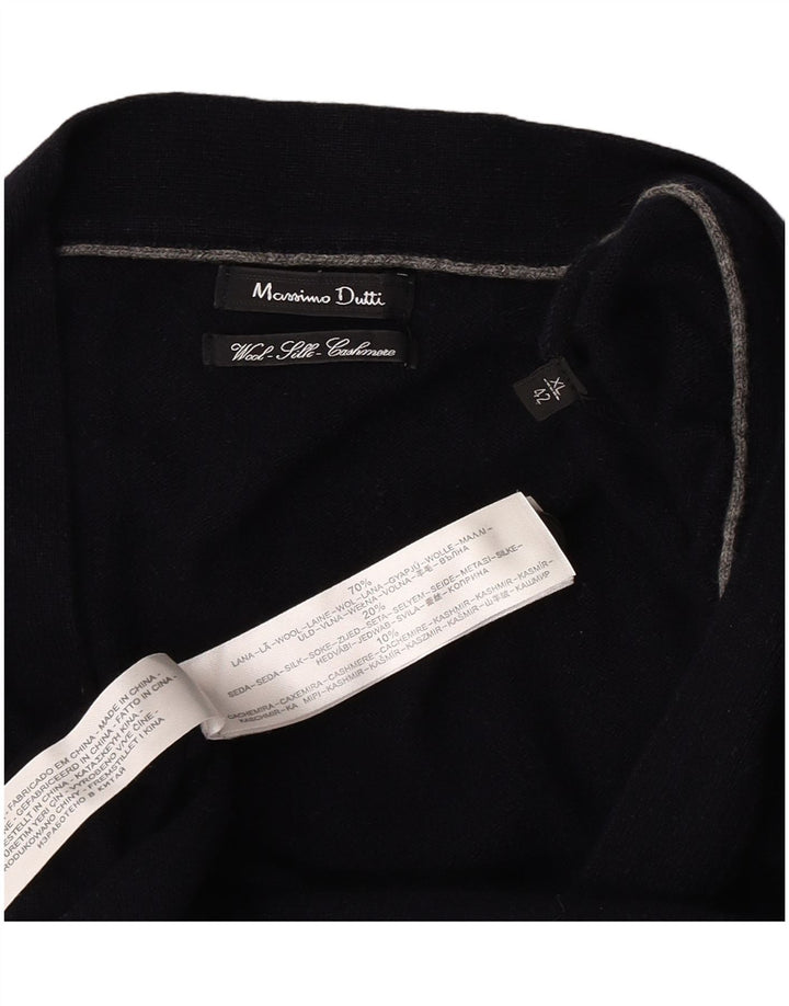 Maglione cardigan da uomo Massimo Dutti XL in lana blu navy