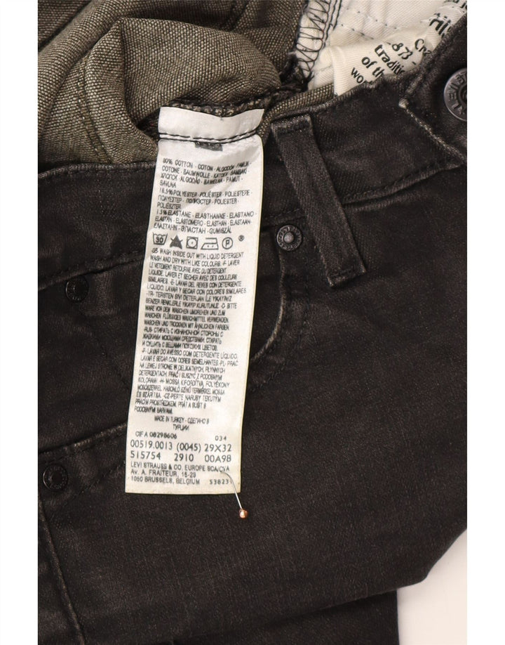 LEVI'S Jeans 519 Slim da Donna W29 L32 Cotone Grigio