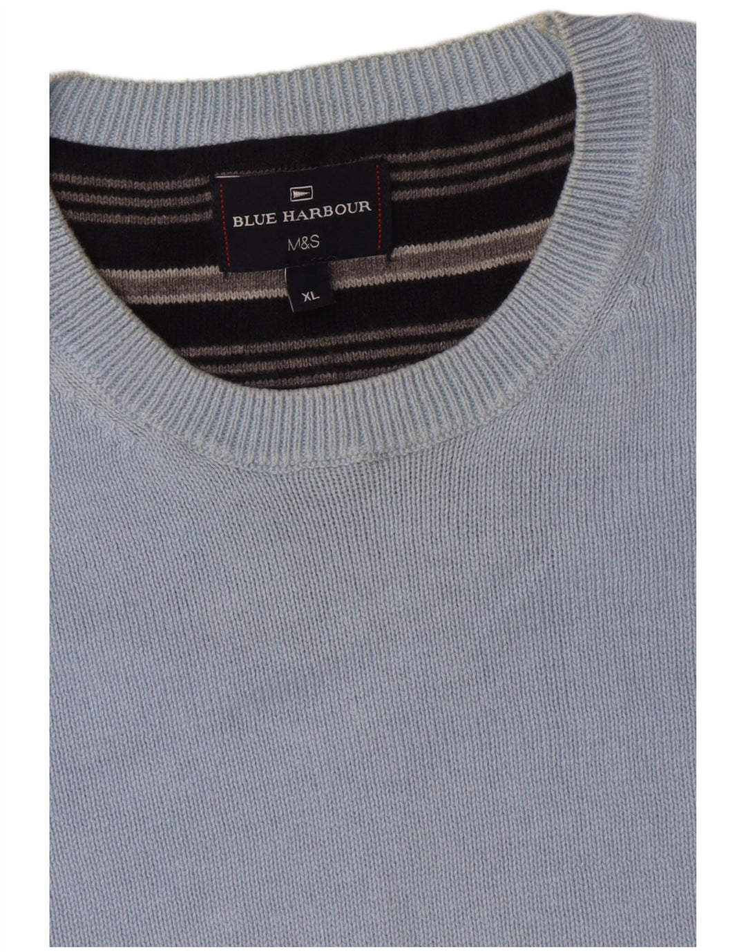 Maglione maglione girocollo da uomo Marks & Spencer blu Harbour XL cotone blu