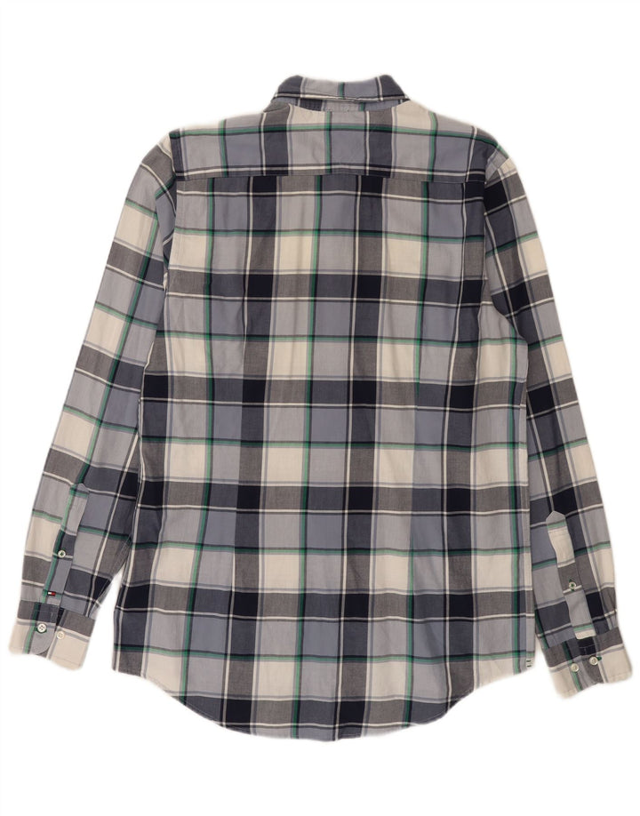 Camicia slim fit da uomo Tommy Hilfiger, cotone a quadri blu grandi