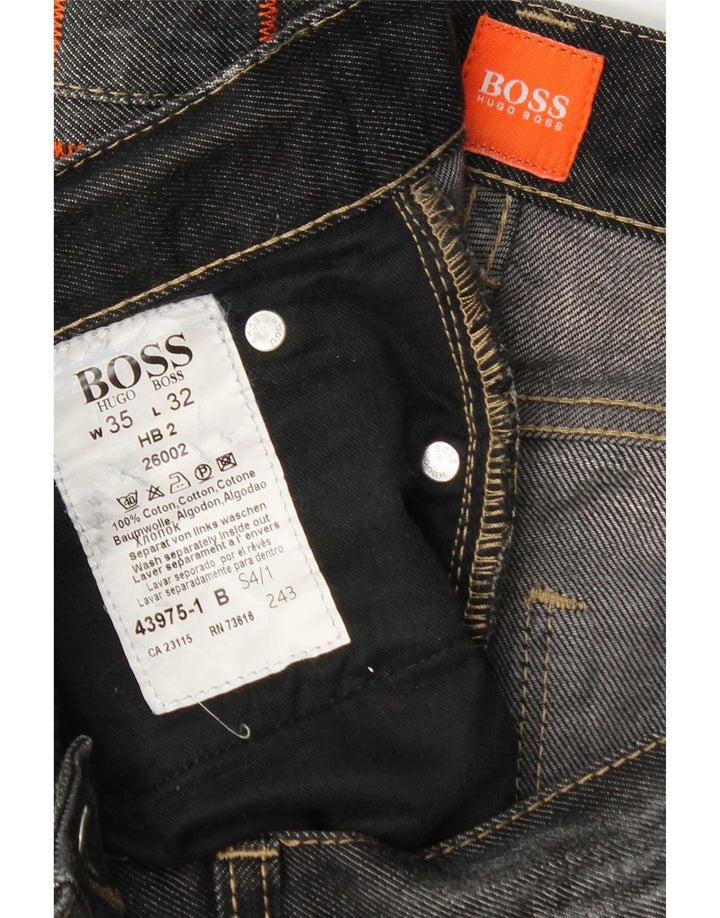 Jeans dritti da uomo Hugo Boss W35 L32 cotone grigio