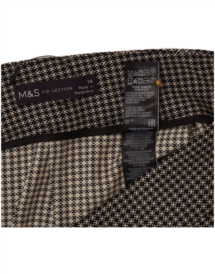 Minigonna da donna Marks & Spencer UK 14 media W30 pied de poule nera
