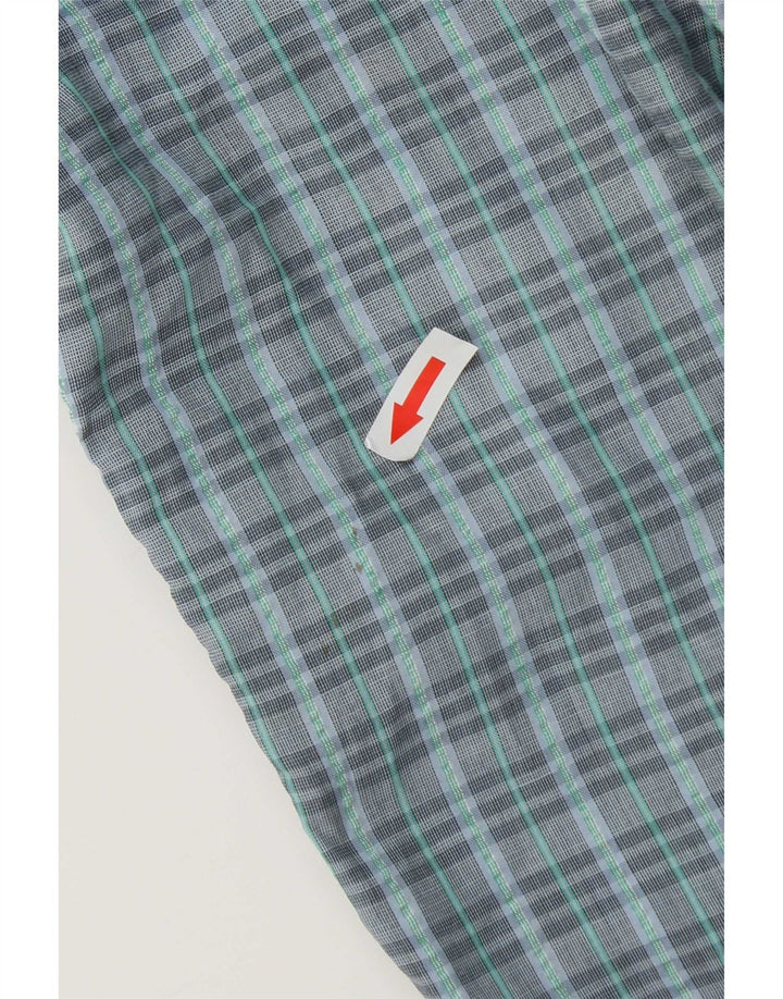 Pantaloni chino vintage da uomo con pegged W29 L31 poliestere a quadri blu