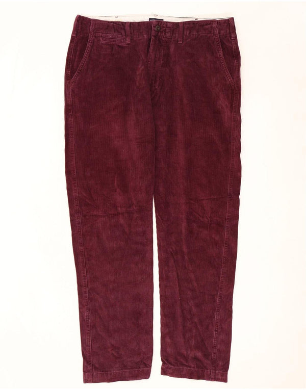 Pantaloni dritti da uomo in velluto a coste Levi's W34 L28 cotone bordeaux