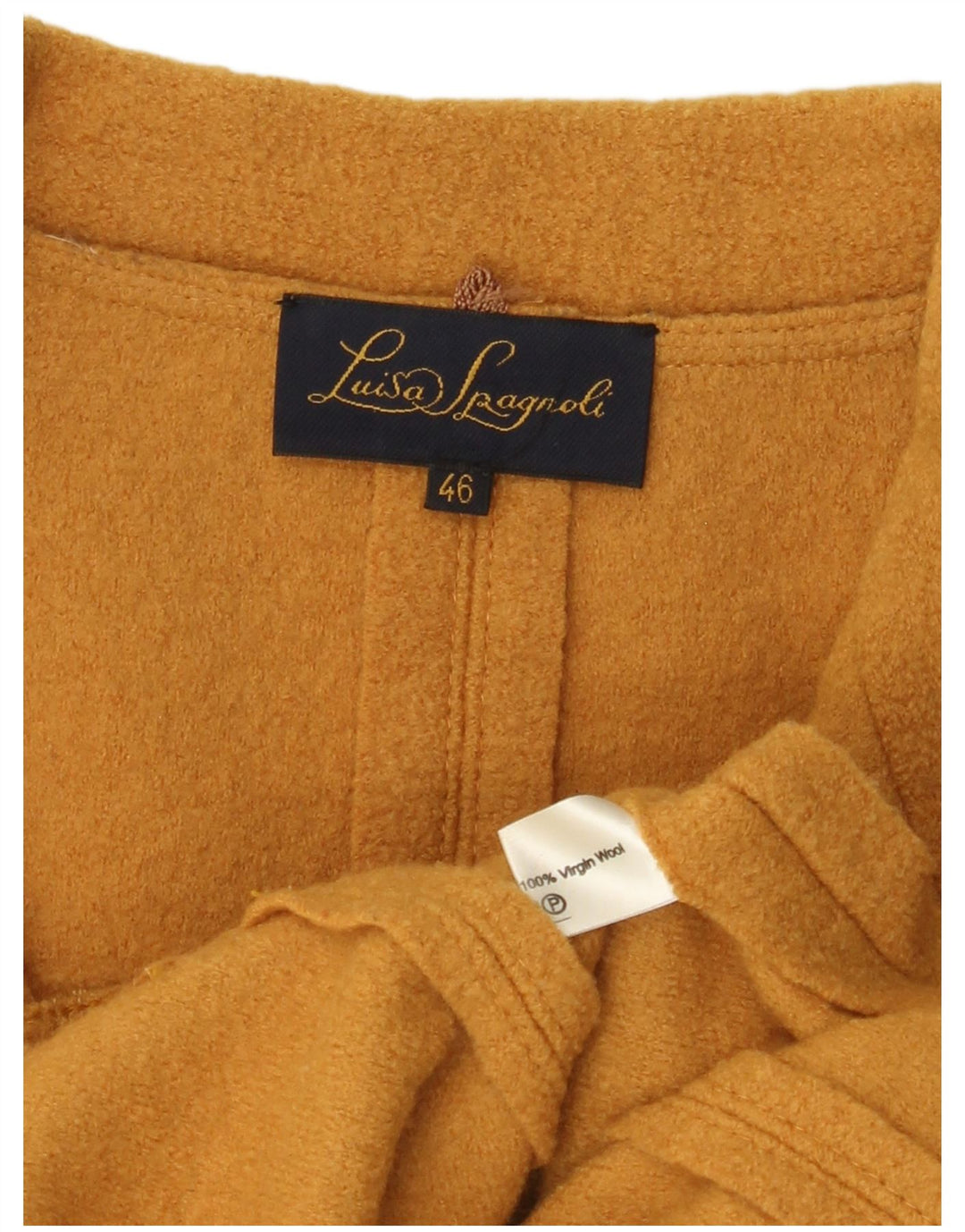 Giacca Blazer a 2 Bottoni da Donna Luisa Spagnoli IT 46 Large in Lana Gialla