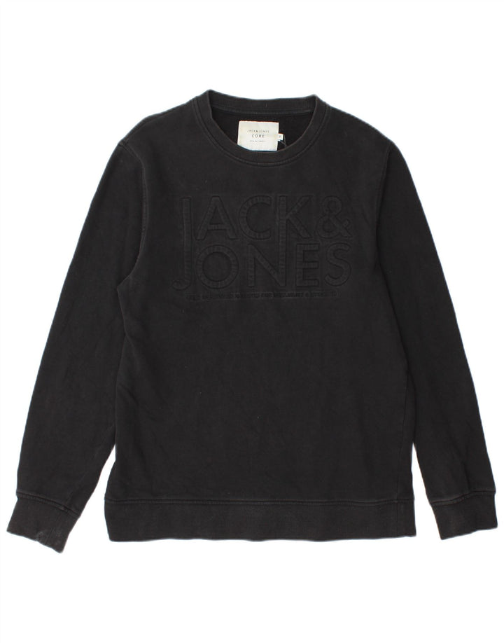 Jack & Jones Felpa grafica da uomo Maglione cotone nero medio