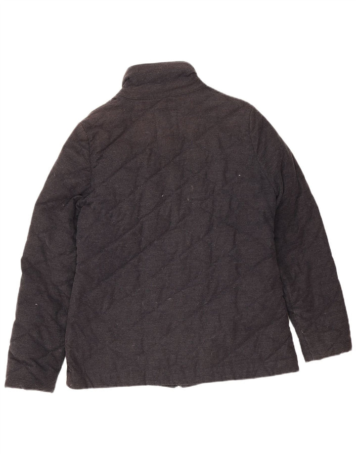 Crew Clothing Giacca trapuntata oversize da donna UK 10 piccola in cotone nero