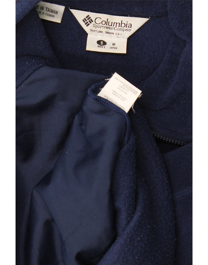 Giacca in pile Columbia da uomo vestibilità ampia UK 36 Small poliestere blu navy