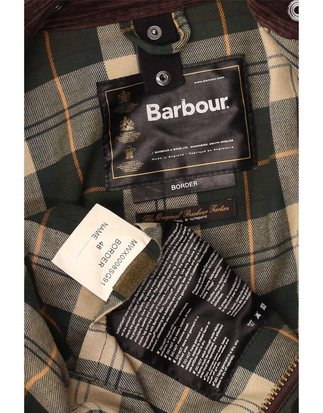 Giacca da uomo in cotone cerato vestibilità ampia con bordo Barbour EU 48 Cotone verde medio