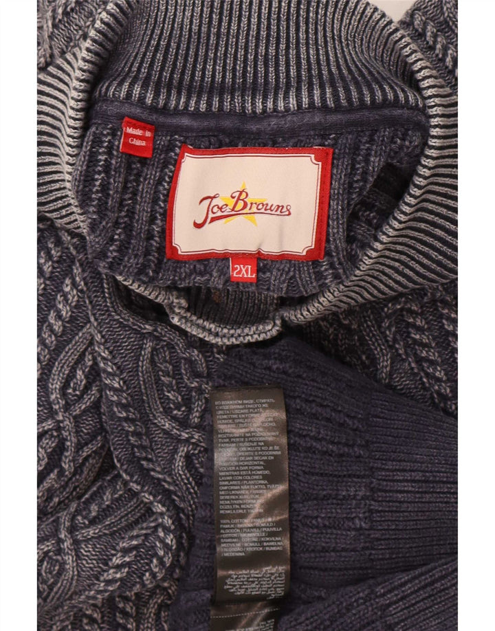 Maglione maglione da uomo con collo a bottoni Joe Browns 2XL cotone grigio