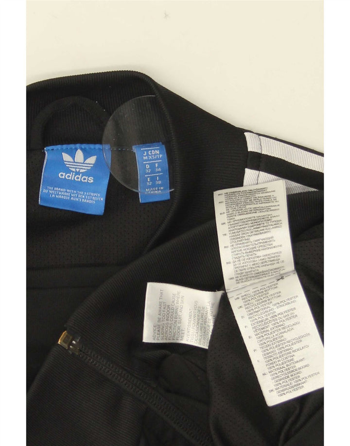 Giacca da ginnastica grafica da donna Adidas UK 6 XS poliestere nero