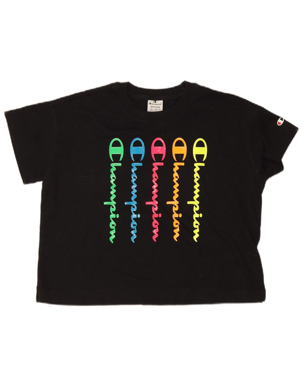 T-shirt grafica corta da donna Champion UK 14 media nera