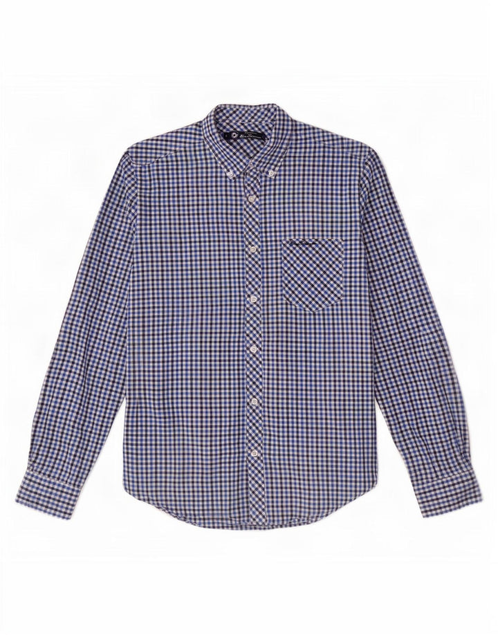 Camicia da uomo Ben Sherman piccola in cotone a quadretti blu navy