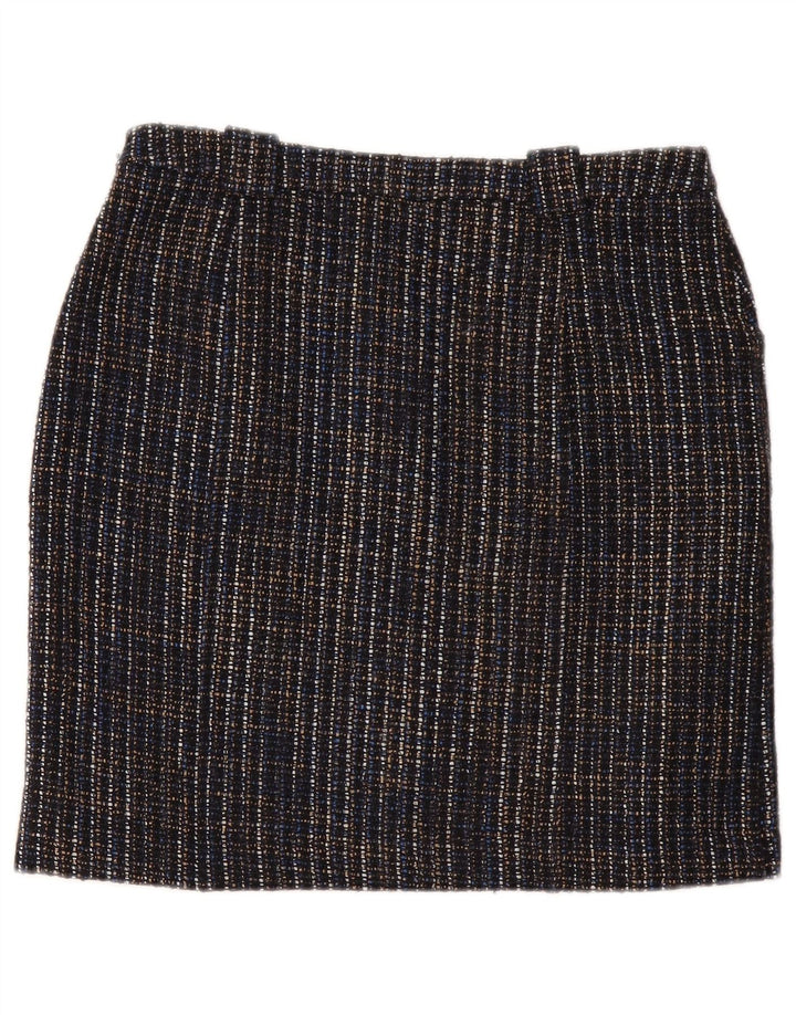 MONSOON Minigonna da donna UK 10 Small W30 Poliestere screziato blu navy
