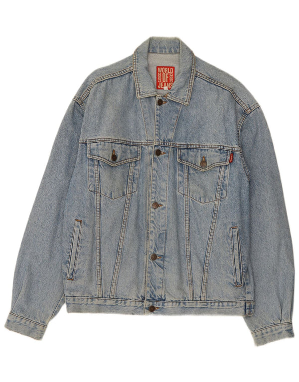 Casucci Giacca in denim da uomo UK 40 Large Blu Cotone