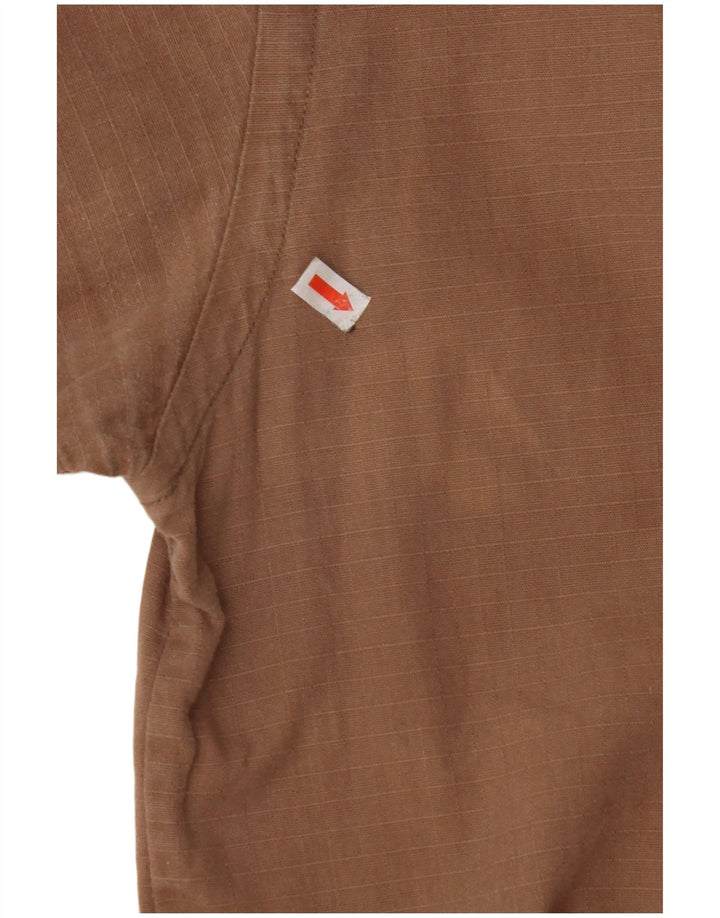 JEEP Camicia a maniche corte da uomo XL in cotone a quadri marrone