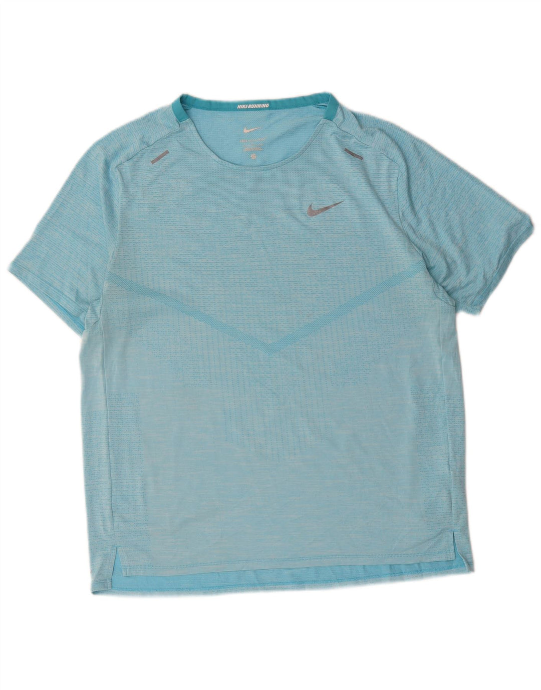 T-shirt Nike da uomo Dri Fit, top grande, in poliestere gessato blu