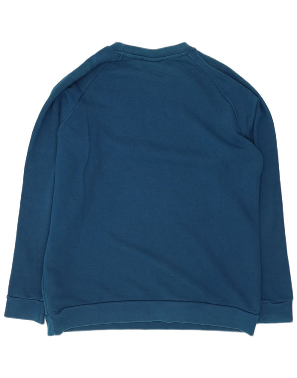 Felpa grafica da uomo ADIDAS, maglione grande, cotone blu