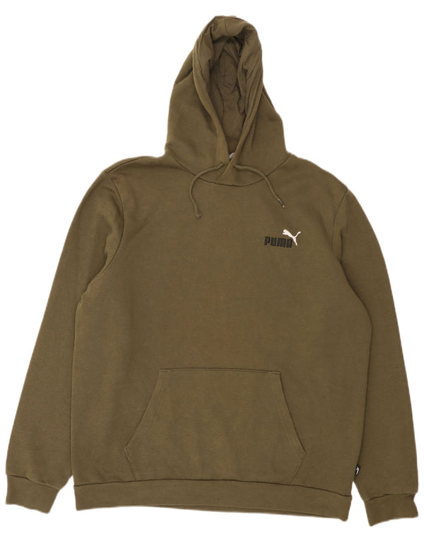 Felpa con cappuccio da uomo Puma Large in cotone kaki