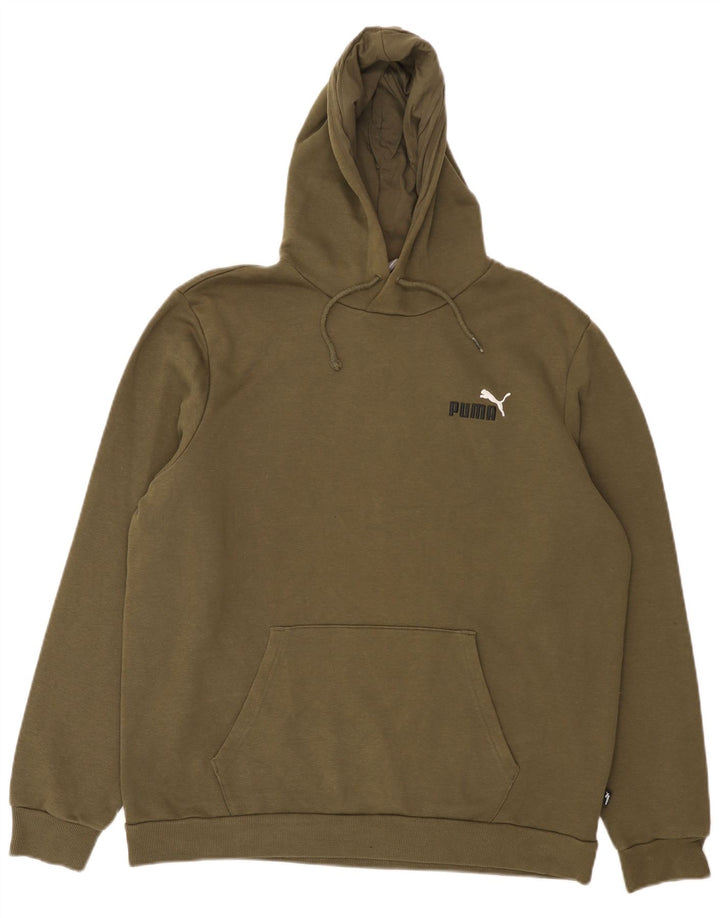 Felpa con cappuccio da uomo Puma Large in cotone kaki