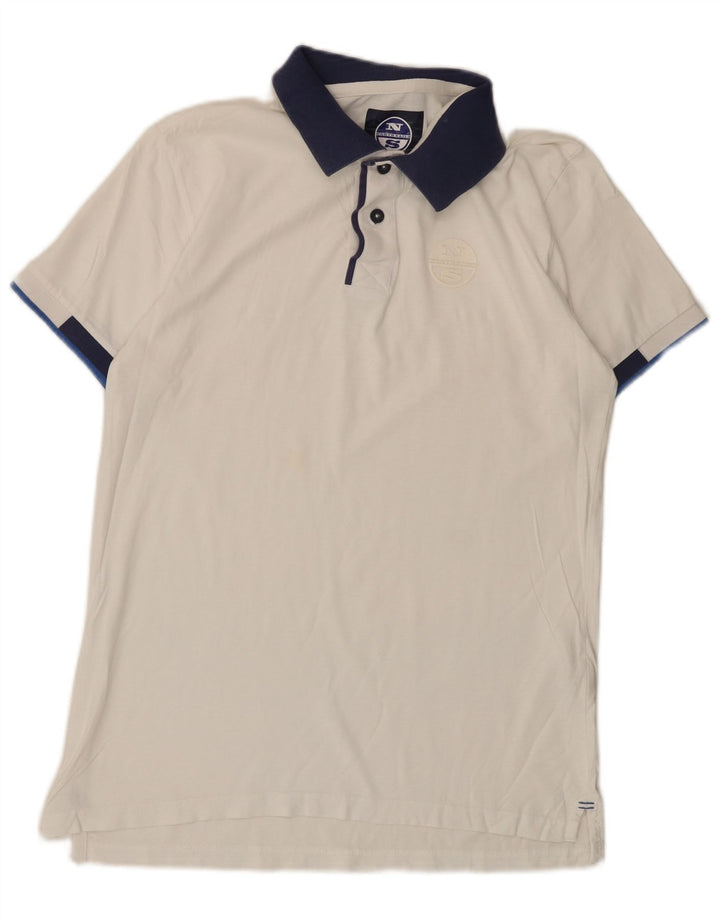 Polo grafica da uomo North Sails bianca media