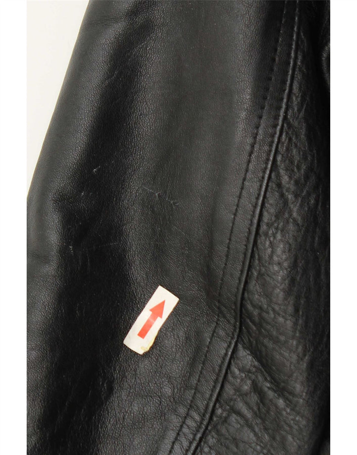Giacca in pelle da donna Regina Schrecker UK 10 piccola nera
