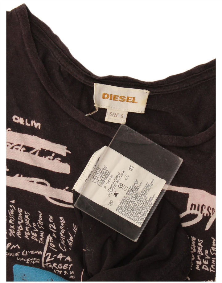 T-shirt grafica da uomo Diesel Top piccola in cotone nero