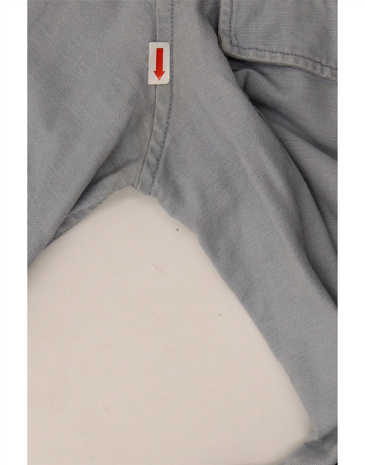 ZARA Mens Relaxed Fit Short Sleeve Shirt Small Blue Cotton