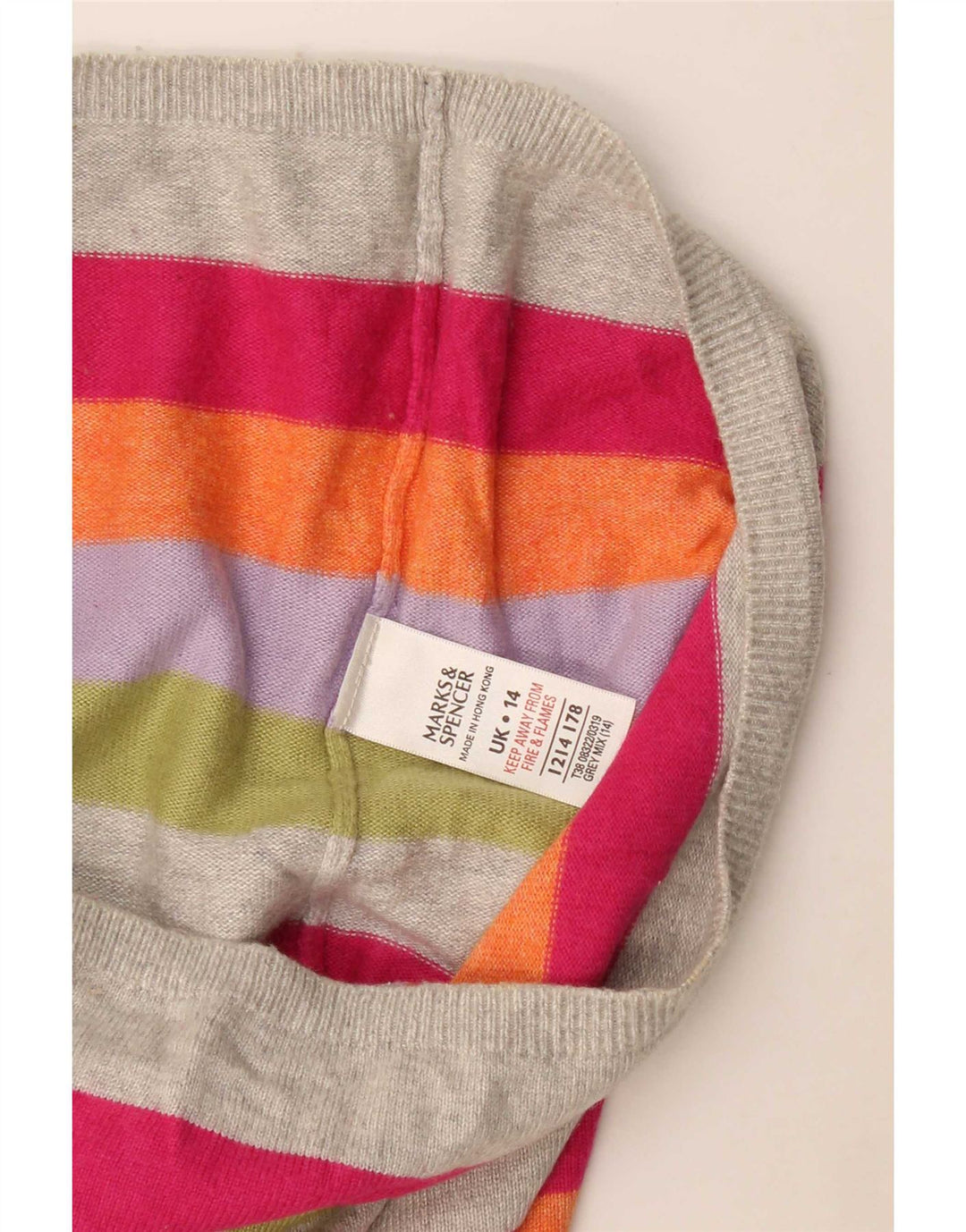Maglione maglione con scollo a V da donna Marks & Spencer UK 14 grande multicolore