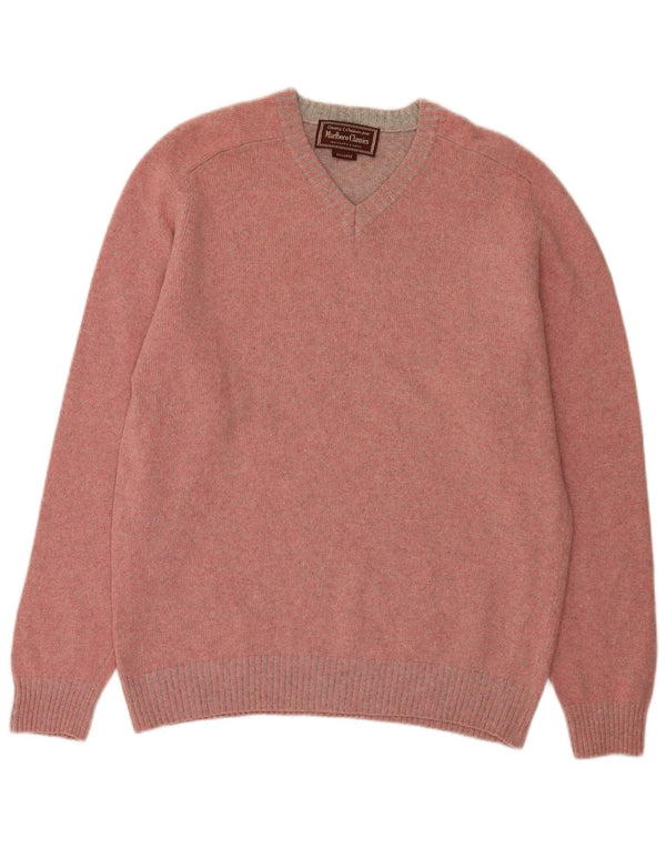 Maglione da uomo con scollo a V Marlboro Classics 2XL lana rosa