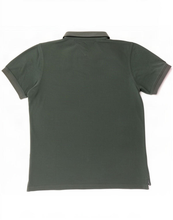 Polo slim fit da uomo Tommy Hilfiger grande in cotone verde