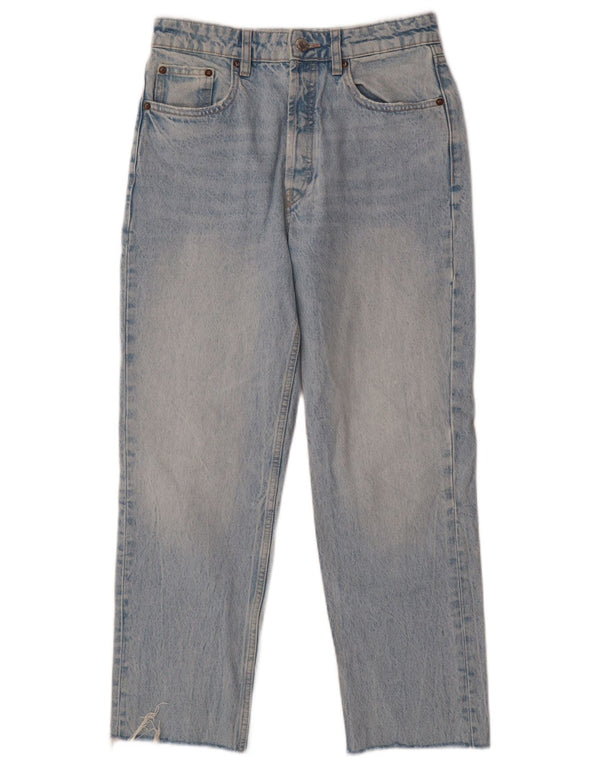 Jeans cropped da donna ZARA EU 38 Small W28 L25 cotone blu
