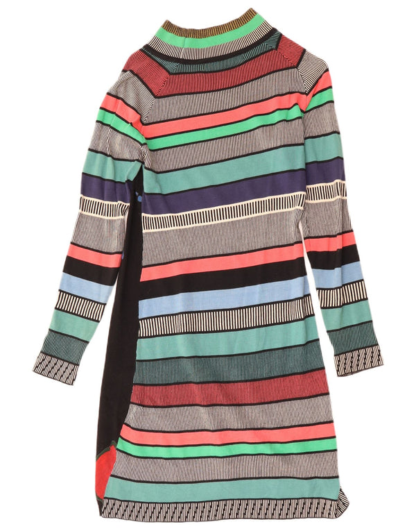 DESIGUAL Abito maglione da donna a maniche lunghe UK 12 Medio multicolore floreale