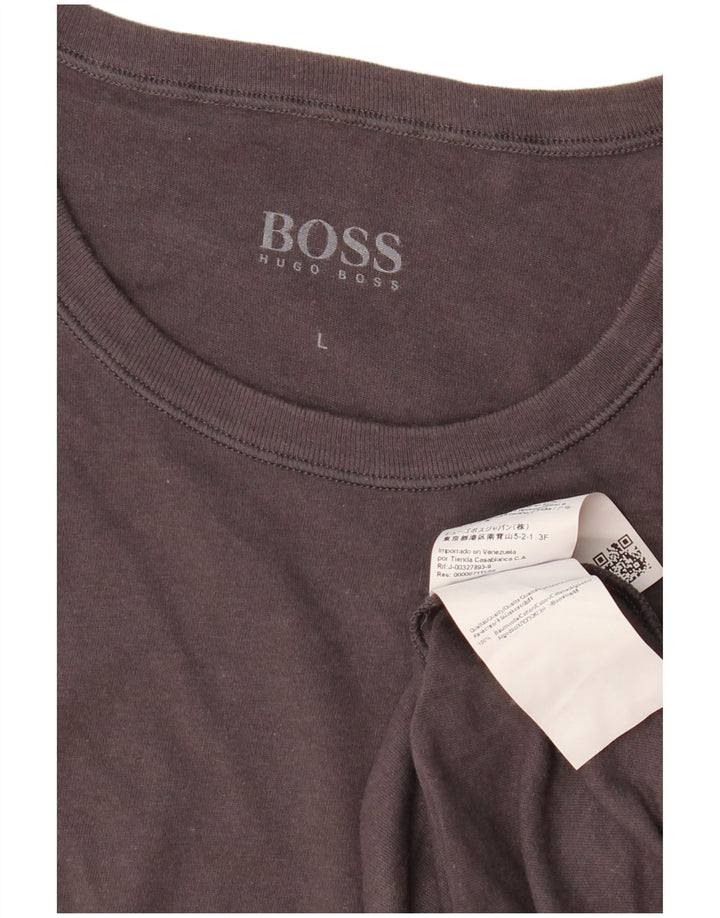T-shirt da uomo HUGO BOSS grande in cotone grigio